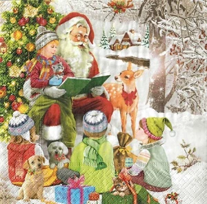 20 servilletas de papel individuales mesa artesanal decoupage Navidad Santa Claus invierno 74 - Imagen 1 de 2