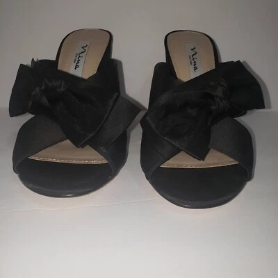 Sandalias de tacón grueso Nina para mujer talla 9 lazo satinado nuevas con etiquetas  Foto 1 de 4