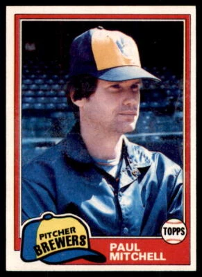 1981 TOPPS BASEBALL #449 PAUL MITCHELL - Image 1 of 2
