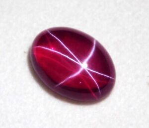13-14 Cts. Natural Certified Transparent Star Ruby Oval Cabochon 6 Rays h01