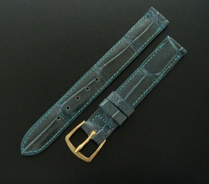 Ladies' 13mm Regular Length Sea Blue GENUINE Crocodile Watch Strap/Band  - Image 1 of 1