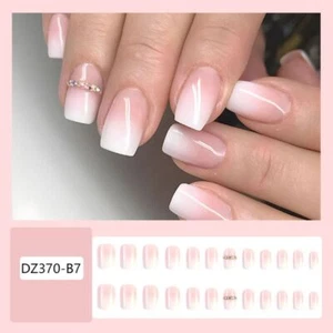 French False Nails Long Square Press on Nails Fashion Fake Nials DIY - Picture 1 of 4