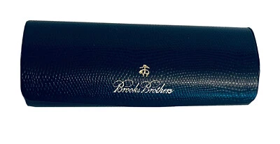 Estuche para gafas Brooks Brothers guijarro imitación cuero azul cierre magnético GATTO nuevo Foto 1 de 4