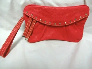 Red By Marc Ecko coral Clutch Hand Purse Zip Closure , EUC!! - Picture 1 of 5