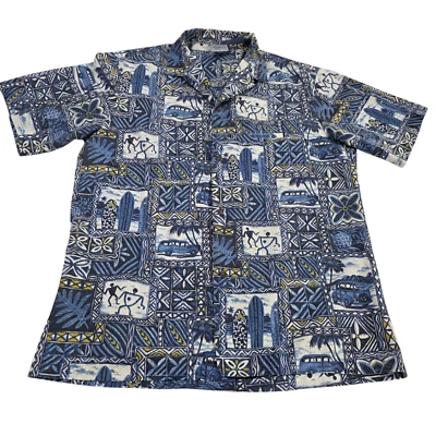 Camisa Abotonada Royal Creations Para Hombre Azul M Manga Corta Hawaiana Playa Coches Camiseta Foto 1 de 4