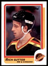 1986-87 Topps Rich Sutter . Vancouver Canucks #29