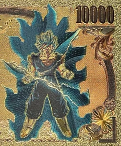 (1) GOLD Banknote Anime Dragon Ball Z ๐ Super Saiyan Vegito God ๐ SS Blue - Picture 1 of 3