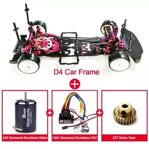 KIT-D4RWD auto da corsa drift SAKURA D4 RWD in lega di carbonio 1/10 con ingranaggio motore ESC - Foto 1 di 9