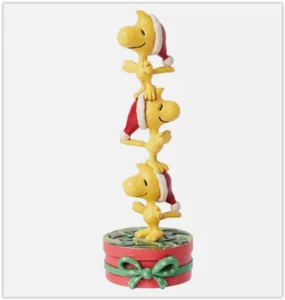 NIB Jim Shore Stacked Woodstocks On Gift Mini Figurine Ornament 6015037 2024 - Picture 1 of 7