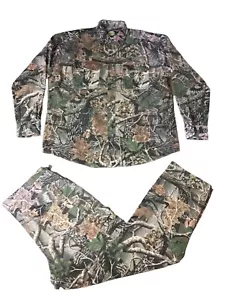 Cabela's Camouflage Two Piece Set Men Cotton Blend Large Shirt Cargo Pants 40x31 - Picture 1 of 16