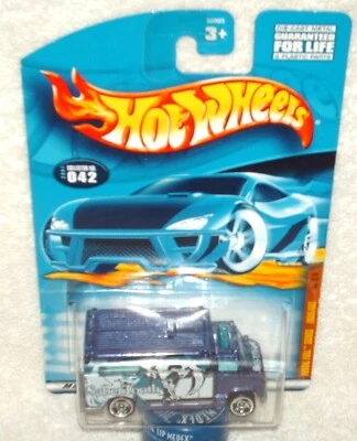 Hot Wheels 2001 Fossil Fuel Series Ambulance purple, HTF Saw Blade Wheels - Image 1 of 2
