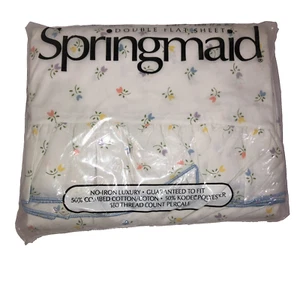 Vintage Springmaid New Old Stock Double Flat Sheet Copley Made in USA Floral - Picture 1 of 6