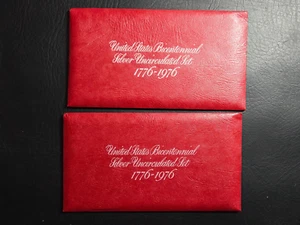 Pair of 1976 Three Coin Silver UNC Sets in Original Envelopes - Picture 1 of 2