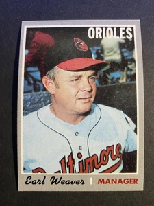1970 Topps Baseball Earl Weaver Baltimore Orioles Card #148 Hall of Famer (s) - Picture 1 of 2