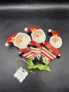 Mud Pie Ceramic Santa Claus Christmas Measuring Spoons Set Holiday Baking - Picture 1 of 6