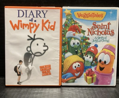 TESTED! 2 DVD LOT Diary of a Wimpy Kid & Veggie Tales -Movie Kids Collection - Image 1 of 4