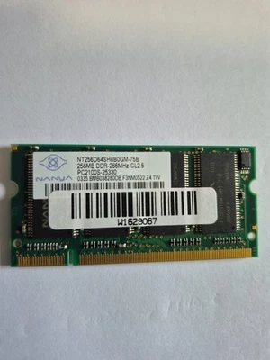 Nanya 256MB DDR RAM 266Mhz NT256D64SH8BOGM-75B Notebook Speicher - Bild 1 von 4