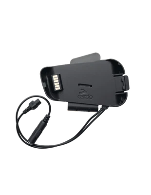 Cardo PackTalk - Bold - Black cradle support control unit with connections - Image 1 of 2