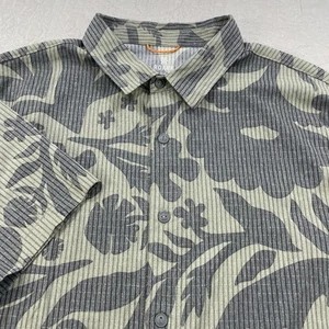 Roark Shirt Mens M Gray Camo Floral Short Sleeve Button Quick Dry Performance - Picture 1 of 8