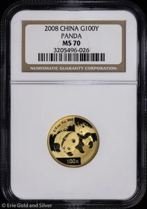2008 100Y China 1/4 oz Gold Panda NGC MS 70 | Uncirculated UNC BU - Picture 1 of 4