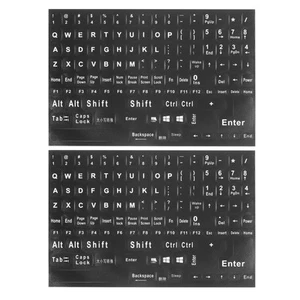 English Stickers, 2pcs Cover Style 4, Black Background White Lettering - Picture 1 of 5