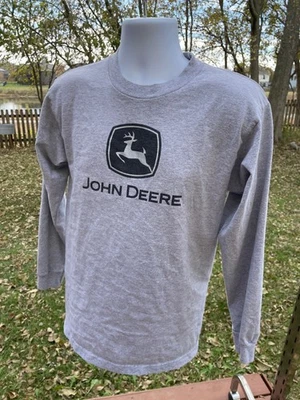 John Deere Gray Long Sleeve Shirt Medium USA Team Ottumwa 2015 Heavyweight - Image 1 of 4