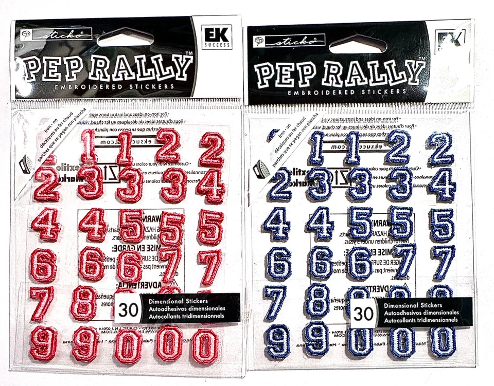 Embroidered Numbers Sticko Stickers Scrapbooking Card Making Embellishment - Image 1 of 1