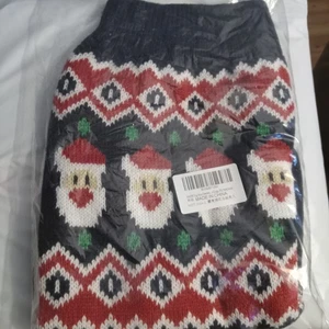 HAPEE Dog Christmas Sweater, Navy Santa Puppy Clothes, Ugly Christmas Sweater, - Picture 1 of 5