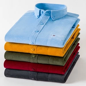 Camicia in velluto a coste di cotone Manica lunga Vestibilità regolare Morbida - Foto 1 di 78