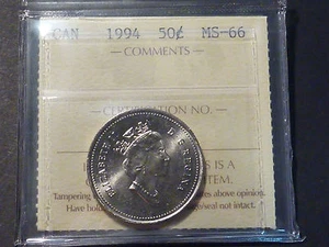 Canada 1994 50-cent, ICCS MS-66 - GEM BUSINESS STRIKE - Foto 1 di 1
