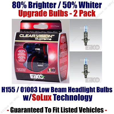 2-Pack Upgrade 01003 Low Beam Headlight Bulbs 80% Brighter 50% Whiter H155CVSU2 - Image 1 of 3