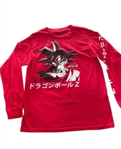Dragon Ball Z Goku Mens Red Graphic Men’s Long Sleeve Anime T Shirt Size Medium - Picture 1 of 4