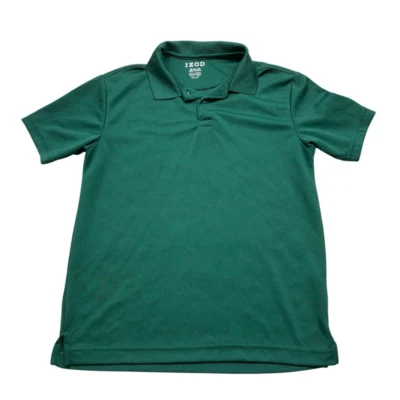 Top polo verde cazado Izod manga corta para niños talla mediana 10/12 Foto 1 de 4