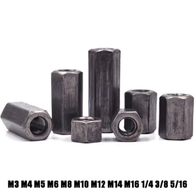 Kohlenstoffstahl Verbindungsmuffe Sechskant M3 M4 M5 6 8 10 12 14 M16 Langmutter - Bild 1 von 4