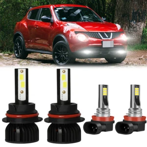 For Nissan Juke 2011-2014 - 4X 6500K LED Headlight Hi/Lo Beam + Fog Light Bulbs - Picture 1 of 14