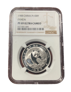 China 1988 Platinum 1 oz Panda 100 Yuan NGC PF69UC