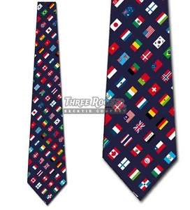 World Flag Necktie Men's International Neck Tie Flags Ties - Picture 1 of 3