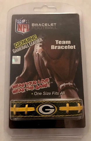 NFL GENUINE GAMEBALL LEATHER BRACELET GREEN BAY PACKERS OSFA Cover