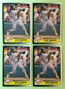 1990 Fleer MVP Rickey Henderson # 17 Lot of 4 NM-MT 