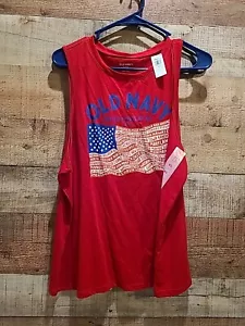 OLD NAVY WOMEN's 2022 US FLAG SLEEVELESS TANK TOP, ROBBIE RED, Sz Xl, NWT! - Picture 1 of 3