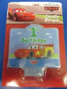 Disney's Cars Pixar Blue Kids 1st Birthday Party Decoration Molded Cake Candle - Picture 1 of 1