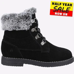 Hush Puppies Florence Junior Water-Resistant Casual Fashion Lined Boots Black - Picture 1 of 4