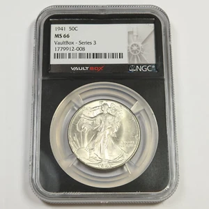 1941 P NGC MS66 - VAULT BOX Silver Walking Liberty Half Dollar - 50c Coin 49149A - Picture 1 of 2