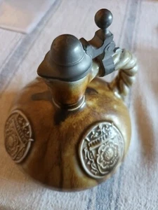 Porzellanflasche mit Zinndeckel - Bild 1 von 6