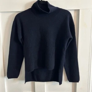 NAADAM navy High Low Cashmere turtleneck Navy Blue size XS - Picture 1 of 6