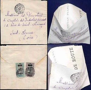 FRENCH SAHARA 1927 NIAFUNKE OFFICIAL DOCUMENT FORMED into ENVELOPE...AOF CAMELS - Picture 1 of 1