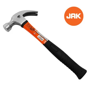 JAK 16oz Claw Steel Hammer With Fibreglass Handle, Nail Remover, DIY Carpenter - Picture 1 of 5