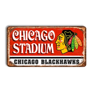 Metal sign Chicago Blackhawks vintage Chicago Blackhawks home stadium sign - Picture 1 of 19