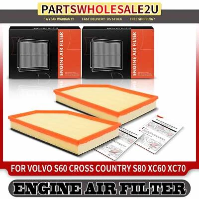 2x Filtro de aire del motor para Volvo S60 V60 Cross Country S80 XC70 30748212 31370161 Foto 1 de 4