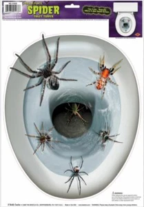 Tapa de asiento de inodoro Gag Spider cubierta casa embrujada fiesta - Imagen 1 de 1